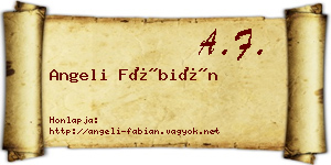Angeli Fábián névjegykártya